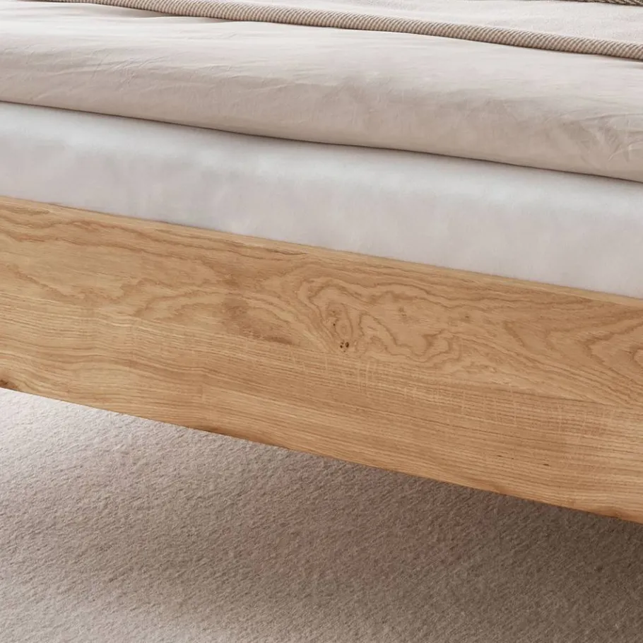 New Wohnen Modernes Holzbett in Wildeichefarben - Dizamora