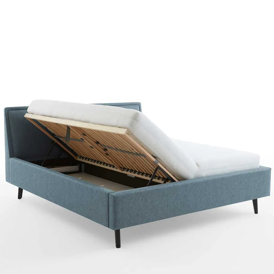Best Wohnen Modernes Polsterbett in Blaugrau Stoff - Sunhide