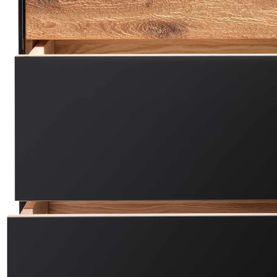 Best Wohnen Modernes Sideboard in Wildeiche und Anthrazit - Claas
