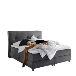 Online Wohnen Modernes Stauraum-Boxspringbett in Anthrazit - Zavagossa