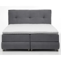 Online Wohnen Modernes Stauraum-Boxspringbett in Anthrazit - Zavagossa