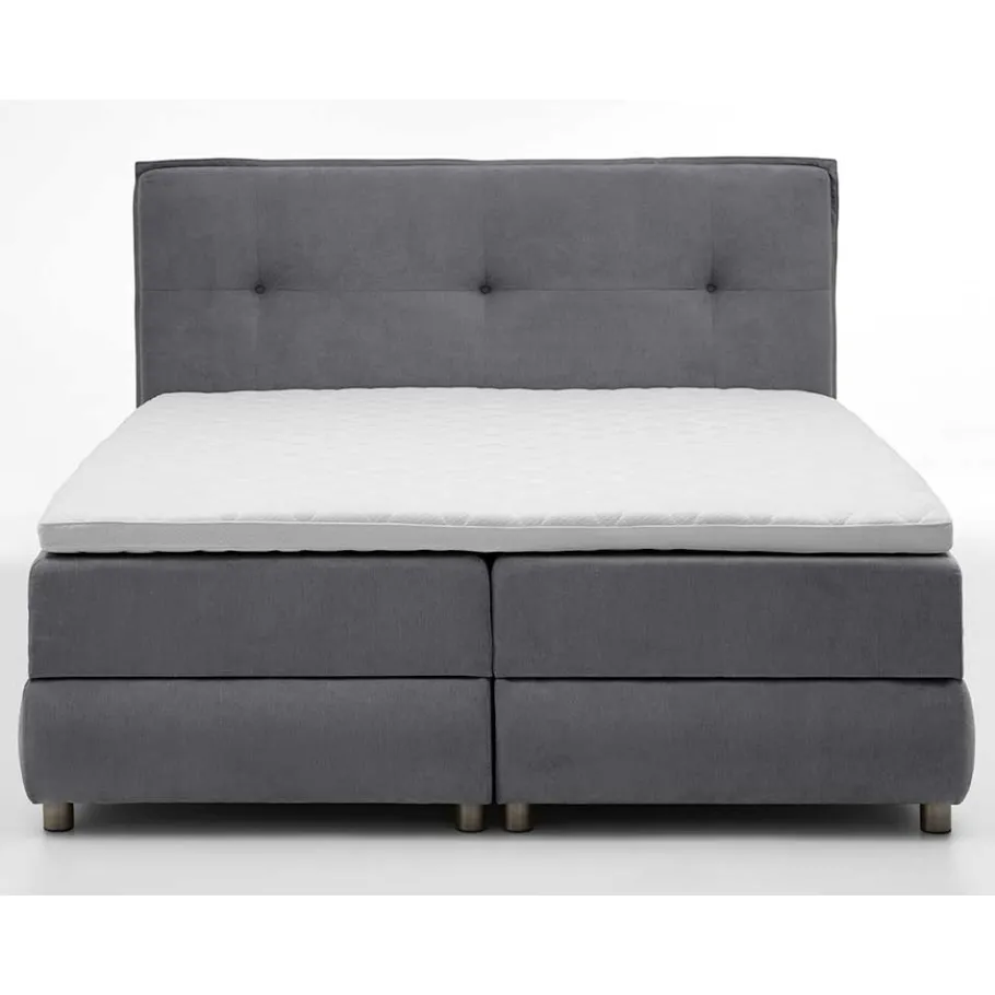 Online Wohnen Modernes Stauraum-Boxspringbett in Anthrazit - Zavagossa