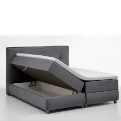 Online Wohnen Modernes Stauraum-Boxspringbett in Anthrazit - Zavagossa