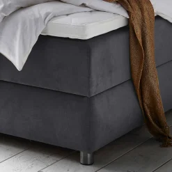 Online Wohnen Modernes Stauraum-Boxspringbett in Anthrazit - Zavagossa