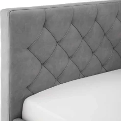 Discount Wohnen Modernes Stoffbett mit Bettkasten in Hellgrau - Villaro