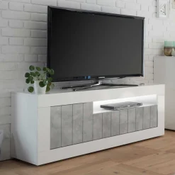 Best Wohnen Modernes TV Element in Hochglanz Weiß - Niris