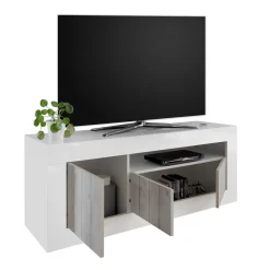 Clearance Wohnen Modernes TV Lowboard mit Fach & 3 Türen - Merenda