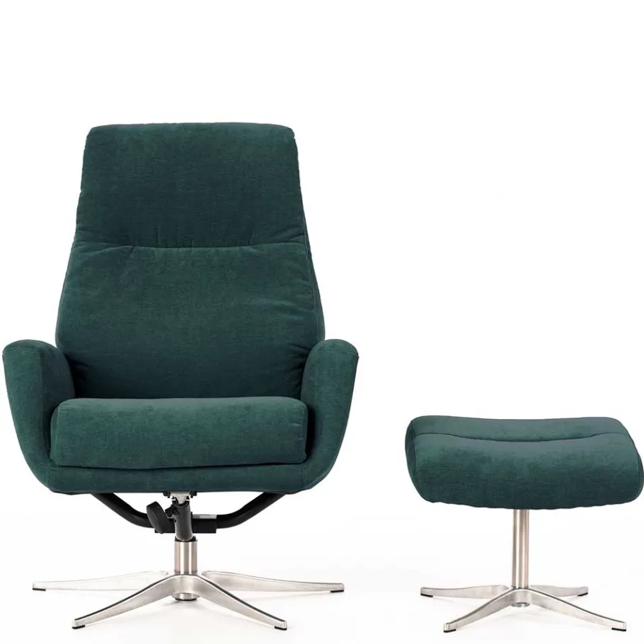 Best Wohnen Modernes TV Sessel Set mit Fußhocker - Trapani (zweiteilig)