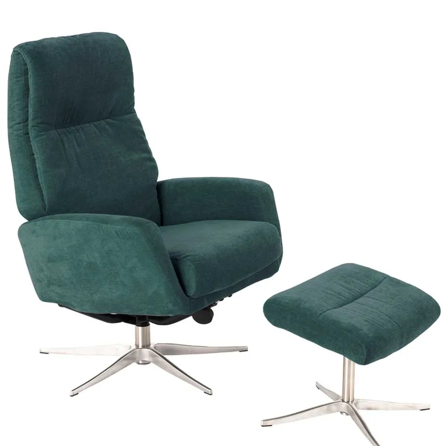 Best Wohnen Modernes TV Sessel Set mit Fußhocker - Trapani (zweiteilig)