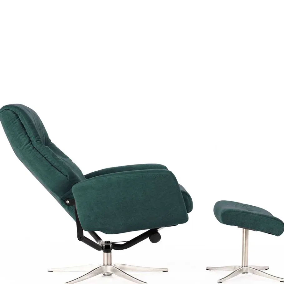 Best Wohnen Modernes TV Sessel Set mit Fußhocker - Trapani (zweiteilig)
