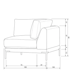 Clearance Wohnen Modulsofa Eckelement in Beige - Guerrero