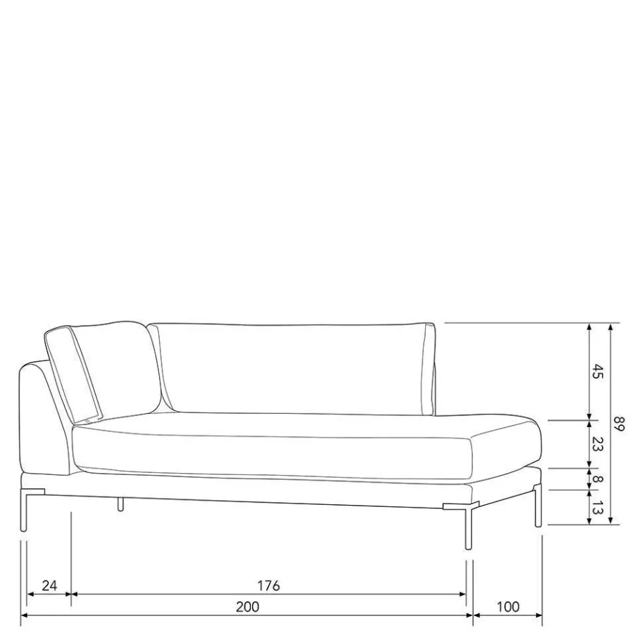 Best Wohnen Modulsofa Recamiere in Rost Braun - Brixx