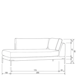 Best Wohnen Modulsofa Recamiere in Rost Braun - Brixx
