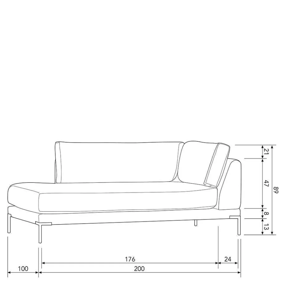 Best Wohnen Modulsofa Recamiere in Rost Braun - Brixx