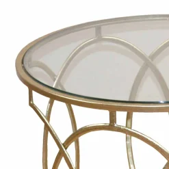 Sale Wohnen Mondäner Beistelltisch mit Glas & Spiegel & Metall Ziamo in Goldfarben
