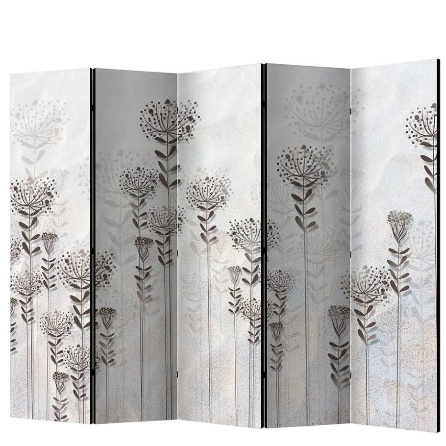 Sale Wohnen Monochrom bedruckter Paravent mit floralem Motiv - Stepana