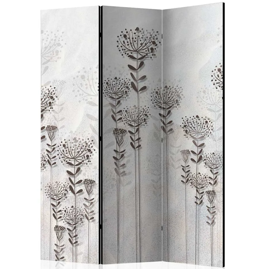 Sale Wohnen Monochrom bedruckter Paravent mit floralem Motiv - Stepana