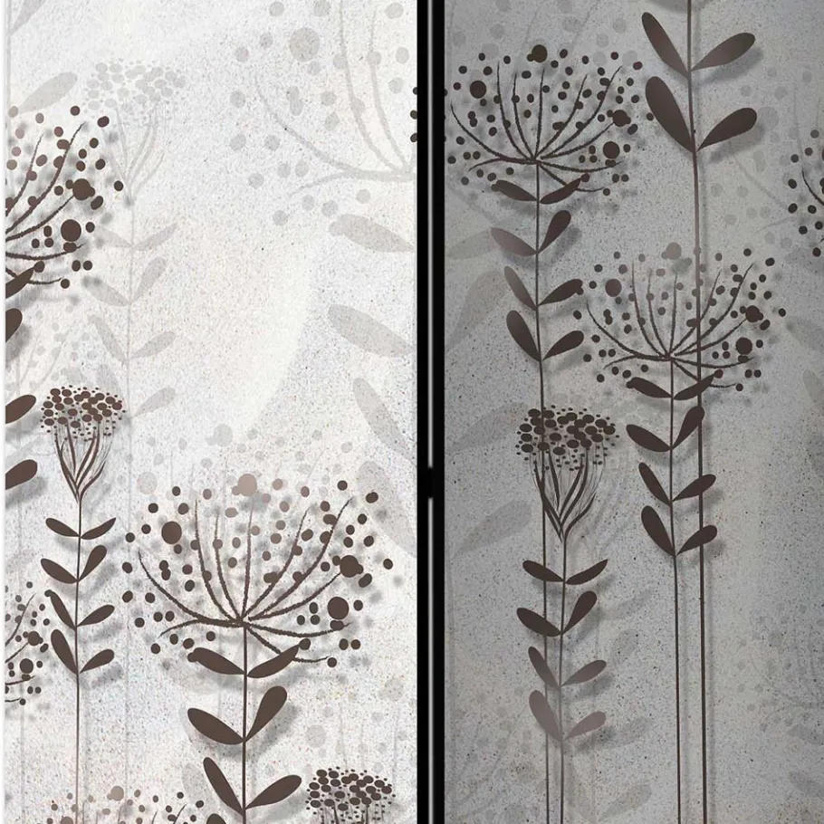 Sale Wohnen Monochrom bedruckter Paravent mit floralem Motiv - Stepana