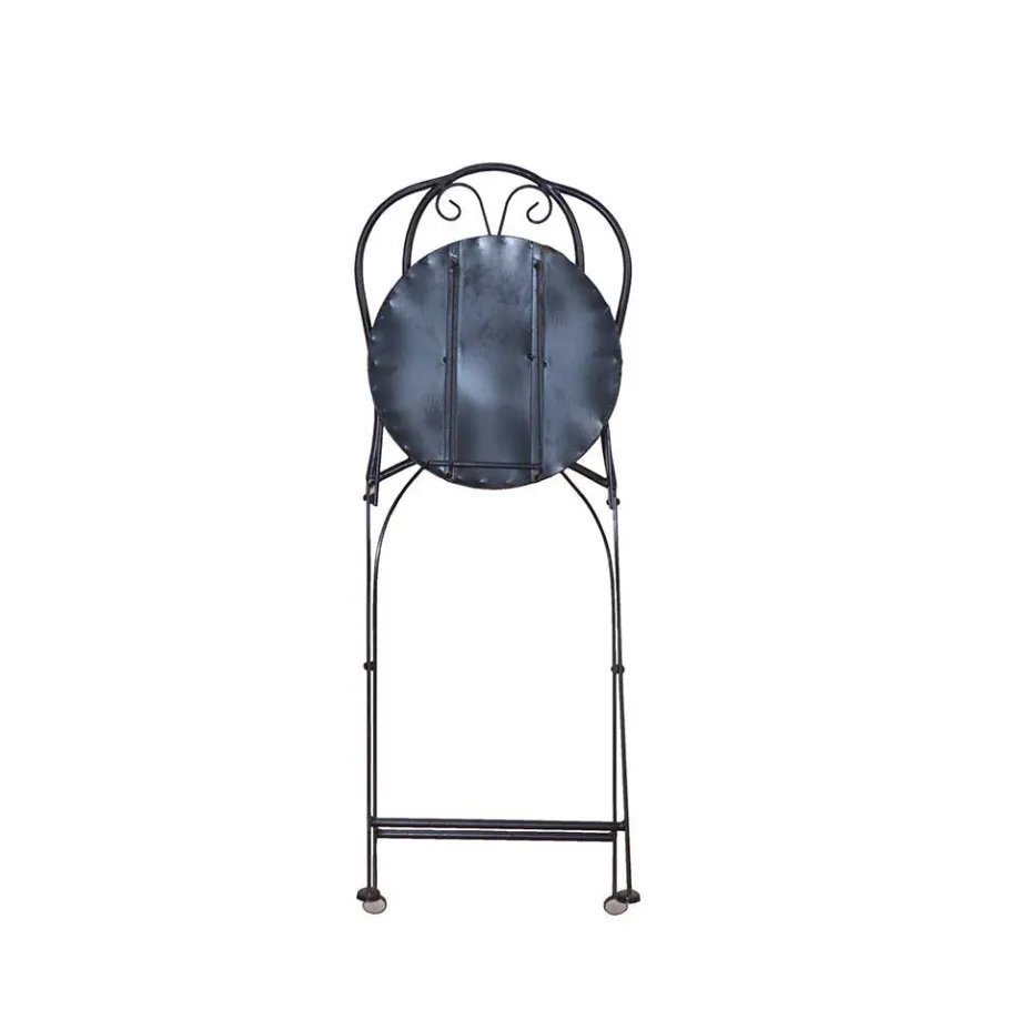 Clearance Wohnen Mosaik Gartenstuhl Set Etiennas mit Eisen Schwarz (2er Set)