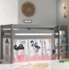Clearance Wohnen Märchen Kinderzimmer Hochbett in Grau - Uschi