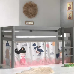 Clearance Wohnen Märchen Kinderzimmer Hochbett in Grau - Uschi