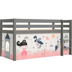 Clearance Wohnen Märchen Kinderzimmer Hochbett in Grau - Uschi
