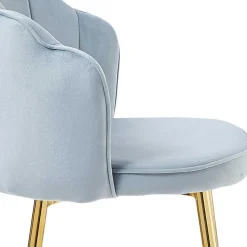 Best Wohnen Muschel Barstühle in Hellgrau & Gold - Locceri (2er Set)