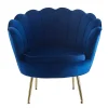 Best Wohnen Muschel Design Sessel in Blau Samtbezug - Dotagon