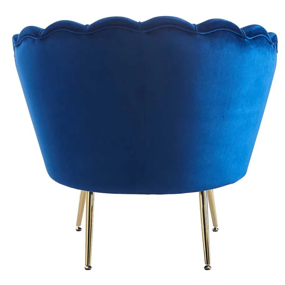 Best Wohnen Muschel Design Sessel in Blau Samtbezug - Dotagon