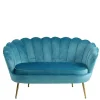 Best Wohnen Muschel Designsofa in Blau Samt - Jeeni