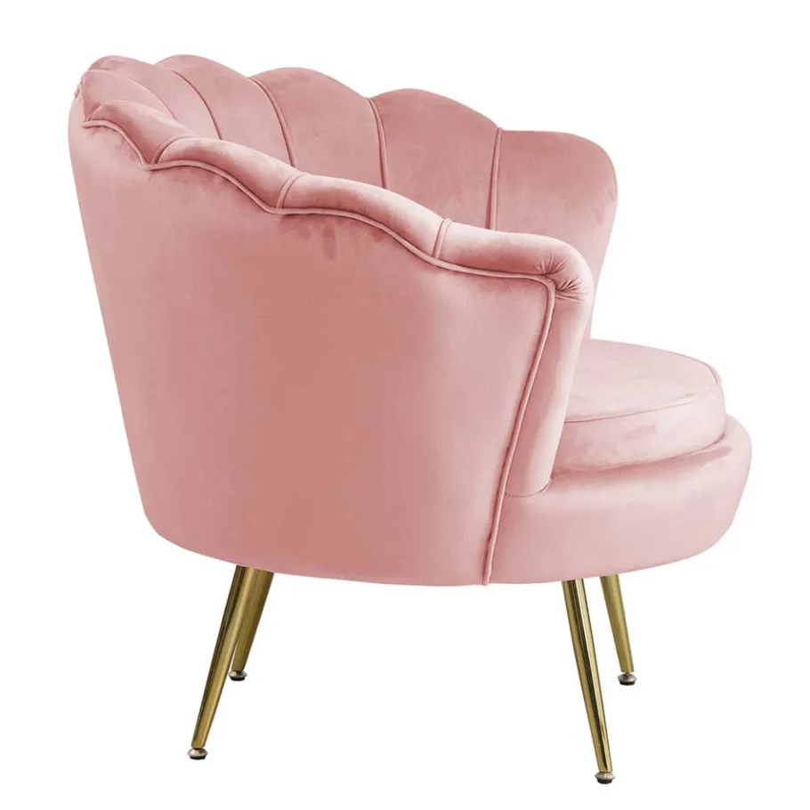 Hot Wohnen Muschel Loungesessel in Rosa & Gold - Intiatos