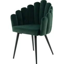 Clearance Wohnen Muschel-Designstuhl in Dunkelgrün Samt - Kenia