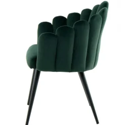Clearance Wohnen Muschel-Designstuhl in Dunkelgrün Samt - Kenia