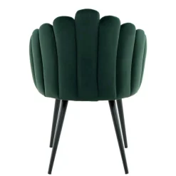 Clearance Wohnen Muschel-Designstuhl in Dunkelgrün Samt - Kenia