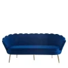 Discount Wohnen Muschelsofa in Dunkelblau Samt - Casilla