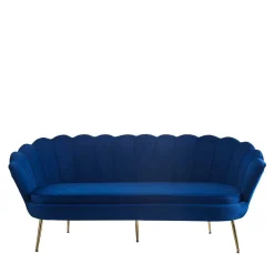Discount Wohnen Muschelsofa in Dunkelblau Samt - Casilla