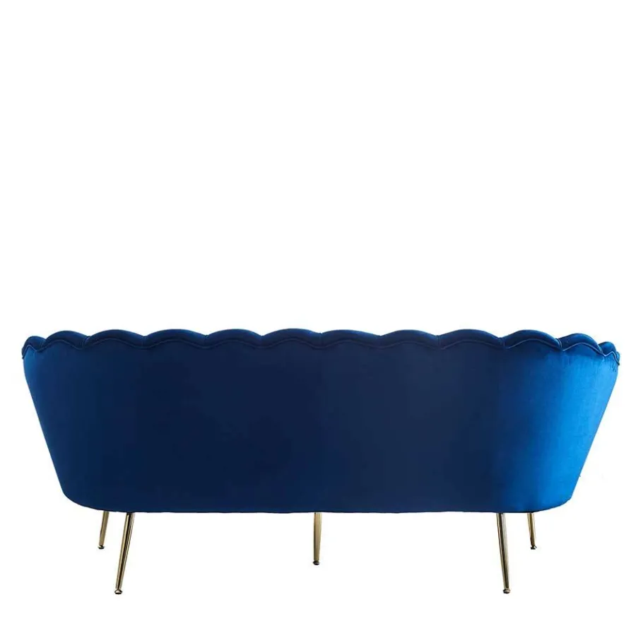 Discount Wohnen Muschelsofa in Dunkelblau Samt - Casilla