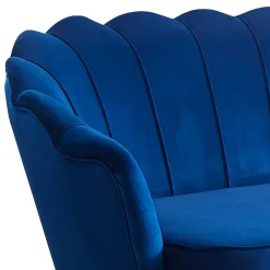 Discount Wohnen Muschelsofa in Dunkelblau Samt - Casilla