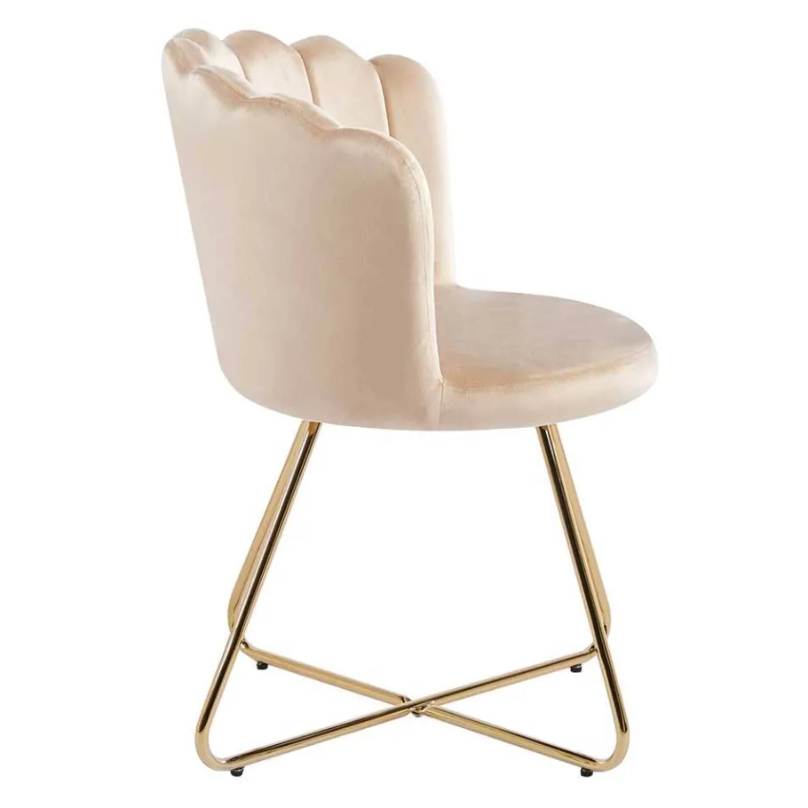 Sale Wohnen Muschelstühle in Beige und Gold - Cagahan (2er Set)