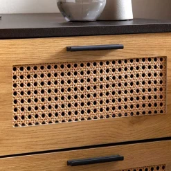 New Wohnen Nachtkommode in Natur und Schwarz - Around