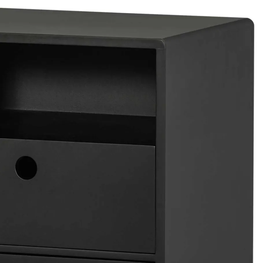 Hot Wohnen Nachtkommode in Schwarz - Borkata