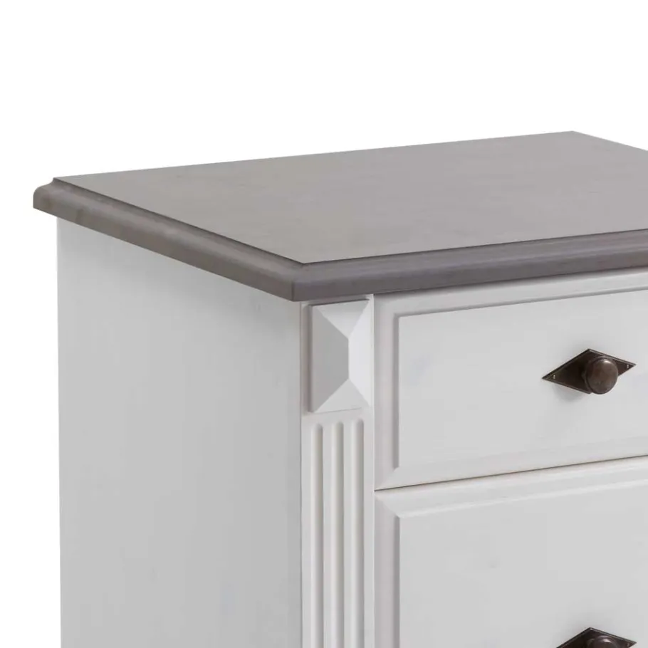 Best Wohnen Nachtschränkchen Caneon in Grau Weiß