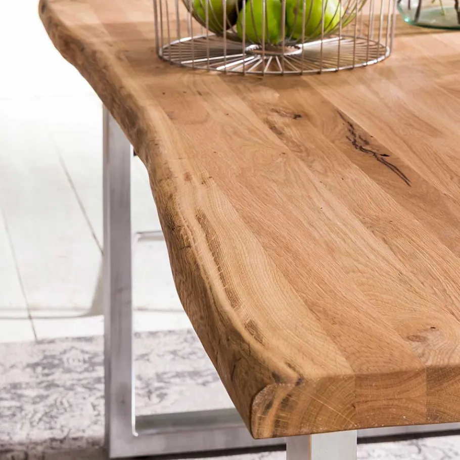 Sale Wohnen Naturkanten Eichentisch im Loft Stil - Piacenza