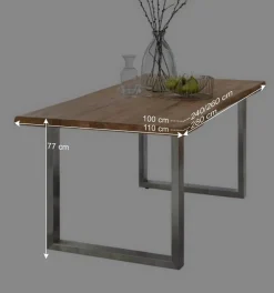Sale Wohnen Naturkanten Eichentisch im Loft Stil - Piacenza