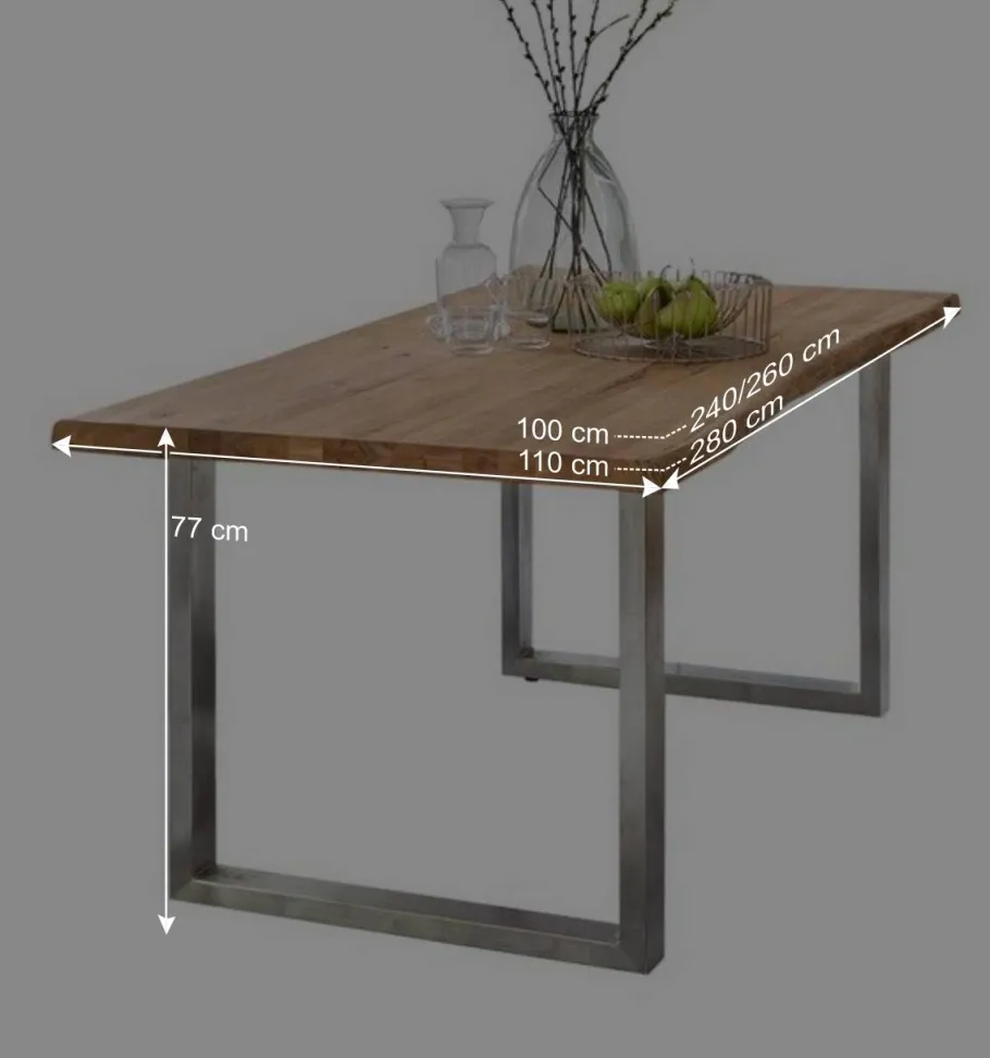Sale Wohnen Naturkanten Eichentisch im Loft Stil - Piacenza