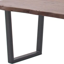 Outlet Wohnen Naturkanten-Esstisch mit Trapezgestell - Violettan