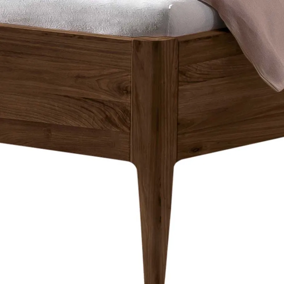 New Wohnen Nussbaum Bett mit extravagantem Kopfteil - Astosa