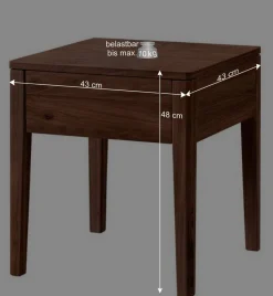 Discount Wohnen Nussbaum Bett mit Kunstleder Kopfteil - Munteao