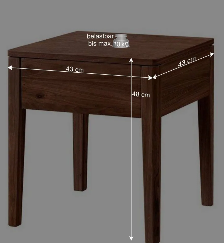 Discount Wohnen Nussbaum Bett mit Kunstleder Kopfteil - Munteao