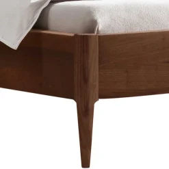 Clearance Wohnen Nussbaum Holzbett mit Baumkante Kopfteil - Elegatos